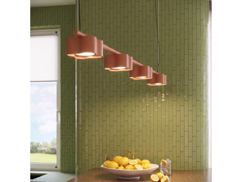  Lustre ovio 4 ocre rouge gx53 aluminium moderne 208x122x12cm SL.3356 - Conforama D