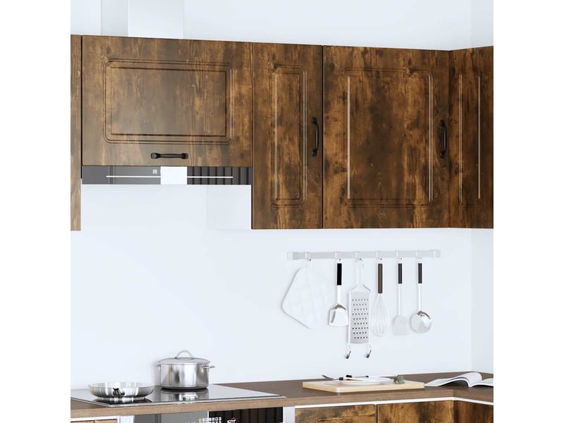  Meuble de rangement, armoire murale de cuisine kalmar chêne fumé bois d'ingénierie shl8140  - Conforama C
