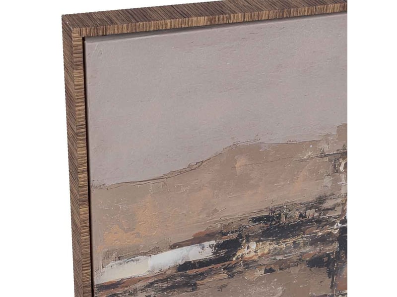  Tableau peint à la main avec cadre en bois rose 143x4x73h cm  - Conforama E