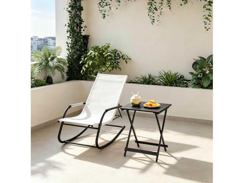 Table de jardin pliante avec pieds en x et patins antidérapants pour camping, aluminium noir, 50,5 × 46,5 × 60 cm - Conforama B