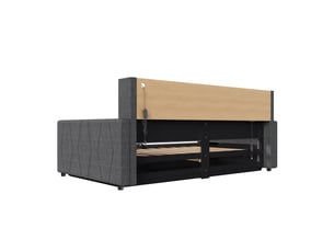Lit coffre 90x200 cm <strong>OOIILLEE</strong>  <strong></strong> coloris gris