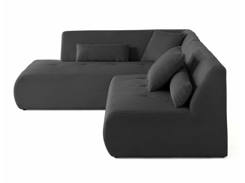 Onyx - canapé modulable d'angle gauche 5 places - en velours côtelé - lisa design - gris foncé ONYX - Conforama E