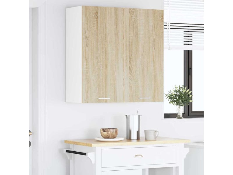  Meuble de rangement cuisine, armoire suspendue chêne sonoma 80x31x80cm shl3538  - Conforama D