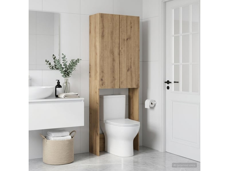 Armoire de toilette arnhem chêne artisanal 66x25.5x190 cm - Conforama C