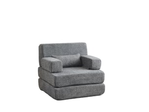 Canapé-lit convertible 1 place en chenille, canapé modulaire pliable, cadre en fer, convertible en lit d'appoint