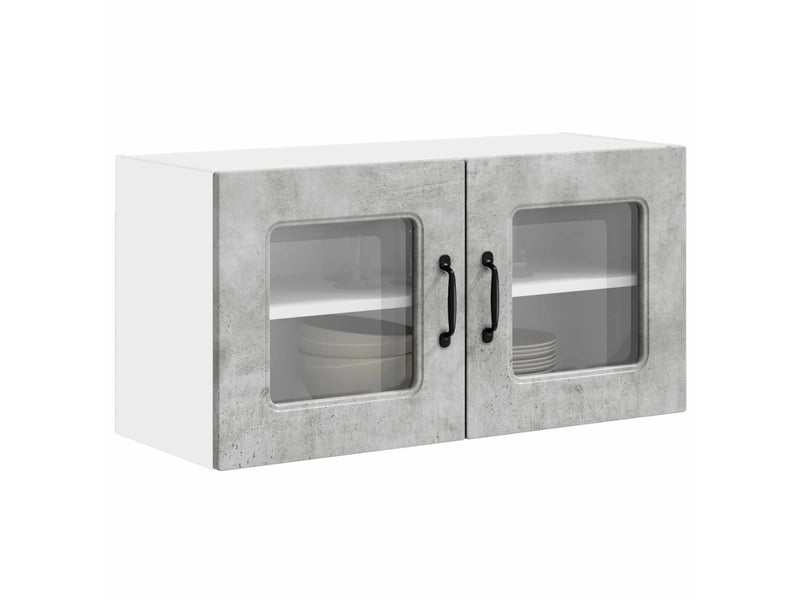  Meuble mural de cuisine | armoire de cuisine gris béton 80x31x40cm shl3002  - Conforama C