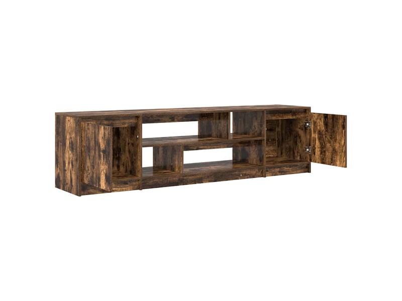  Meuble tv - banc tv - meuble de rangement chêne fumé 188,5x41x50 cm bois d'ingénierie  - Conforama E