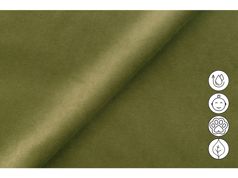 Canapé d'angle 4 places roden avec relax, tissu velours olive RODEN - Conforama E