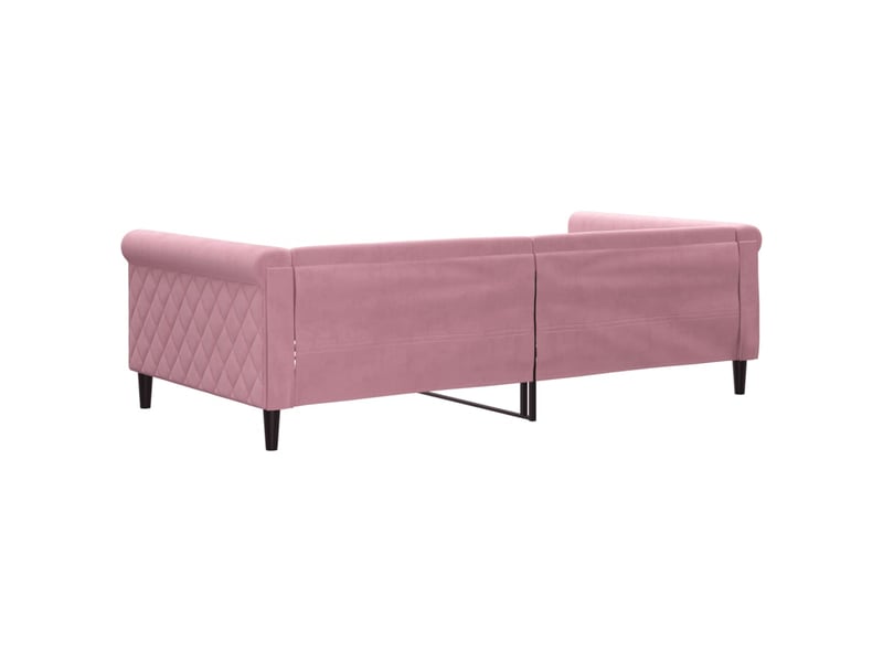  Lit simple- lit adulte -  lit de repos rose 100x200 cm velours  - Conforama D