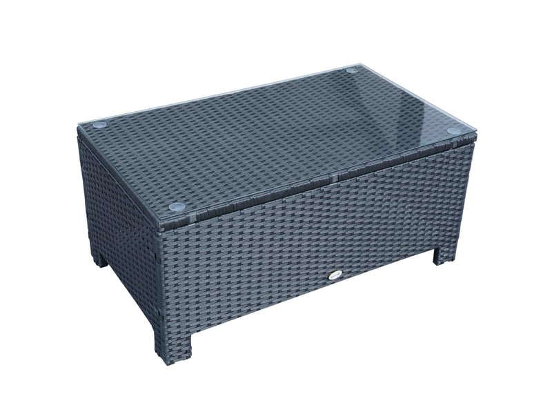  Table basse de jardin métal noir 85x50x39cm  - Conforama A