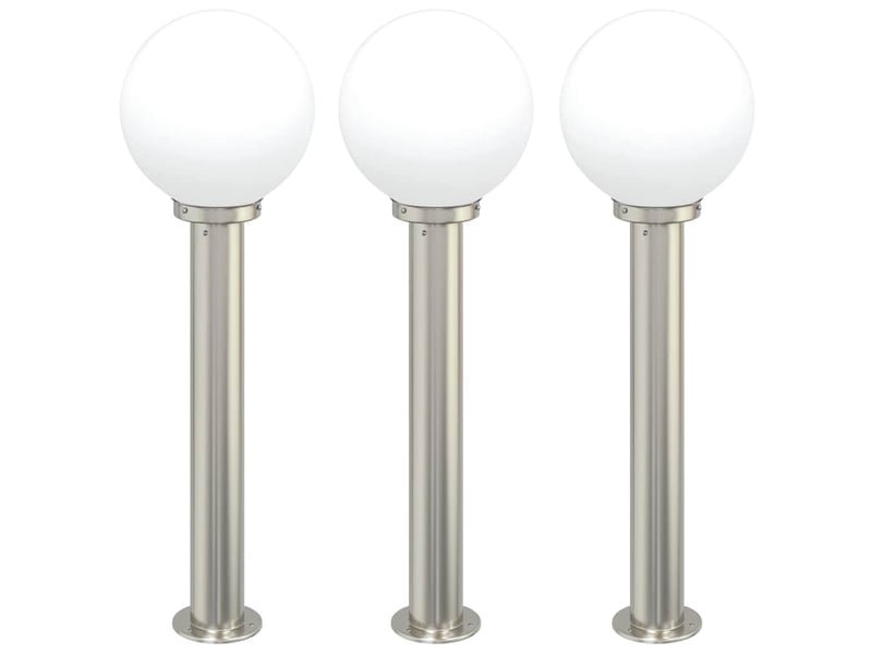 Lot de 3 borne lumineuse 80 cm acier inoxydable ip44 shl79203 - Conforama A