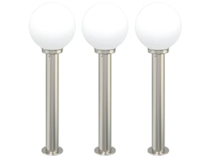 Lot de 3 borne lumineuse 80 cm acier inoxydable ip44 shl79203
