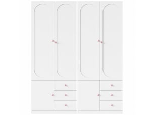 Armoire 4 porte(s) battante  6 tiroir(s) LEYTN  coloris blanc largeur 160 cm