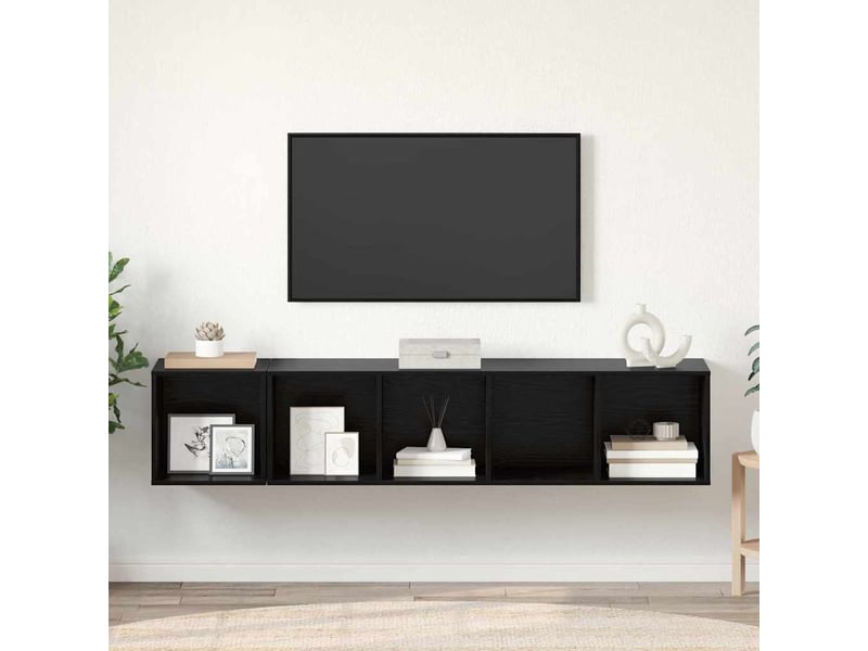  Ensemble de meubles tv 2 pcs chêne noir bois d'ingénierie  - Conforama D
