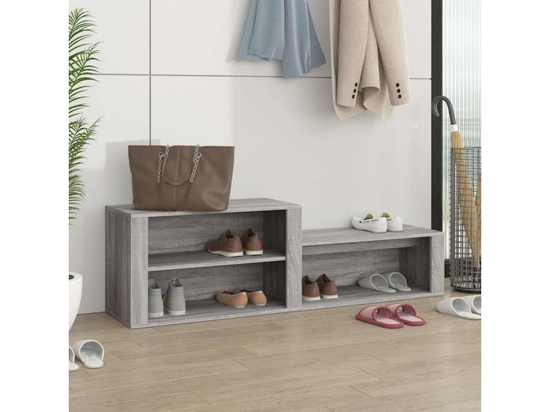  Meuble à chaussure, armoire à chaussures sonoma gris 150x35x45 cm bois d'ingénierie  - Conforama B