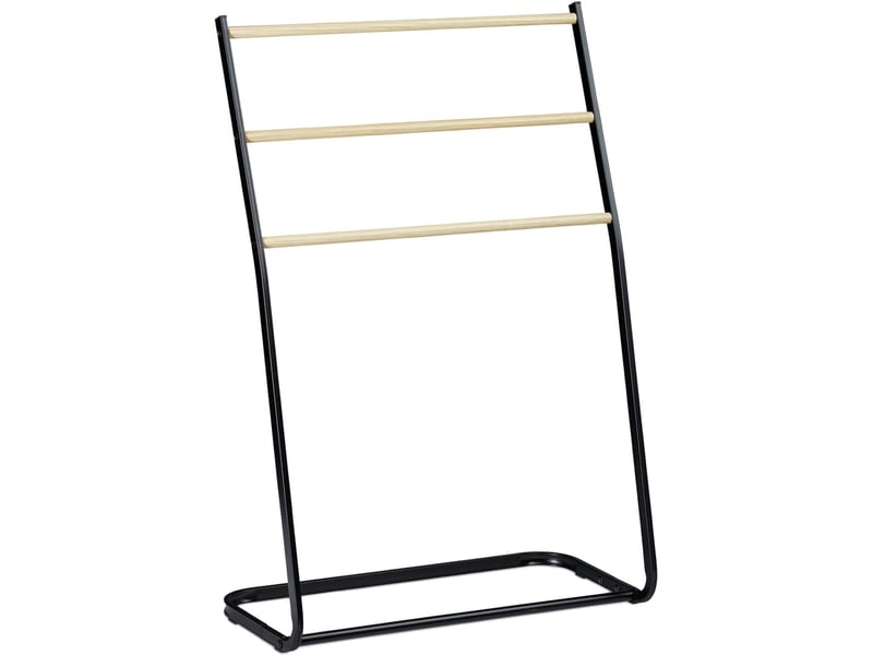  Porte-serviettes échelle design moderne salle de bain 86 x 58 x 30 cm montage facile en fer noir 13_0018170  - Conforama A