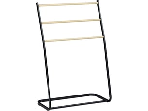 Porte-serviettes échelle design moderne salle de bain 86 x 58 x 30 cm montage facile en fer noir 13_0018170