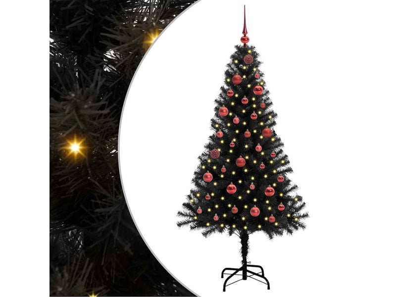  Sapin de noël, arbre de noël noir 150 cm pvc shl9015  - Conforama A