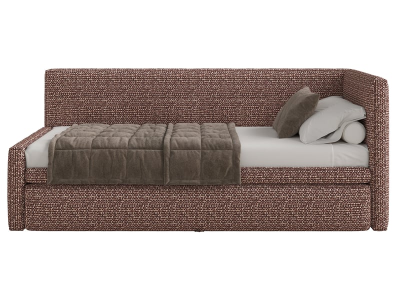  Selsey nesmi - lit rembourré - 90x200 cm - tissu tressé marron Nesmi - Conforama A