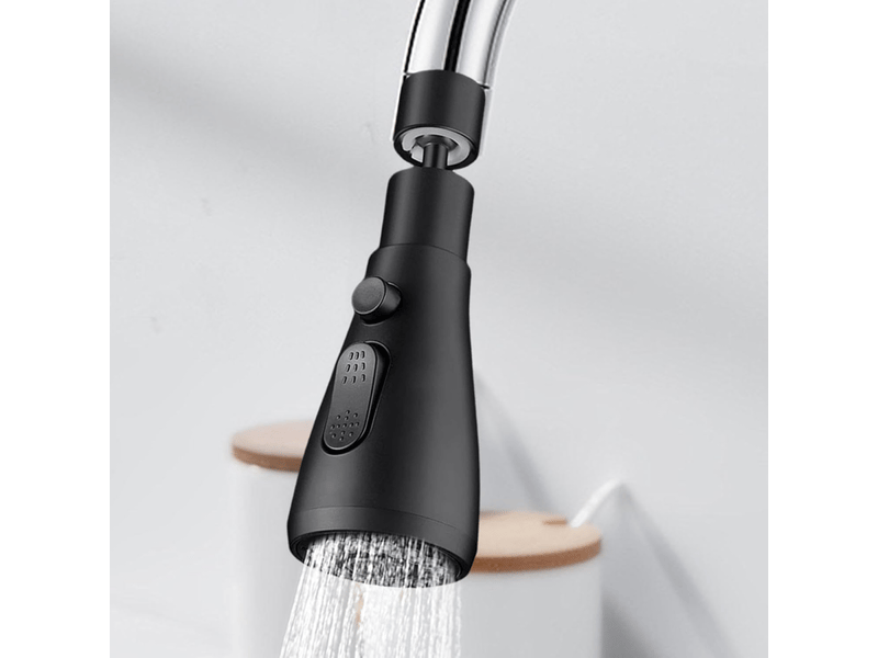  Robinet d'évier de cuisine, pivotant à 360°, avec aérateur, noir.  - Conforama C