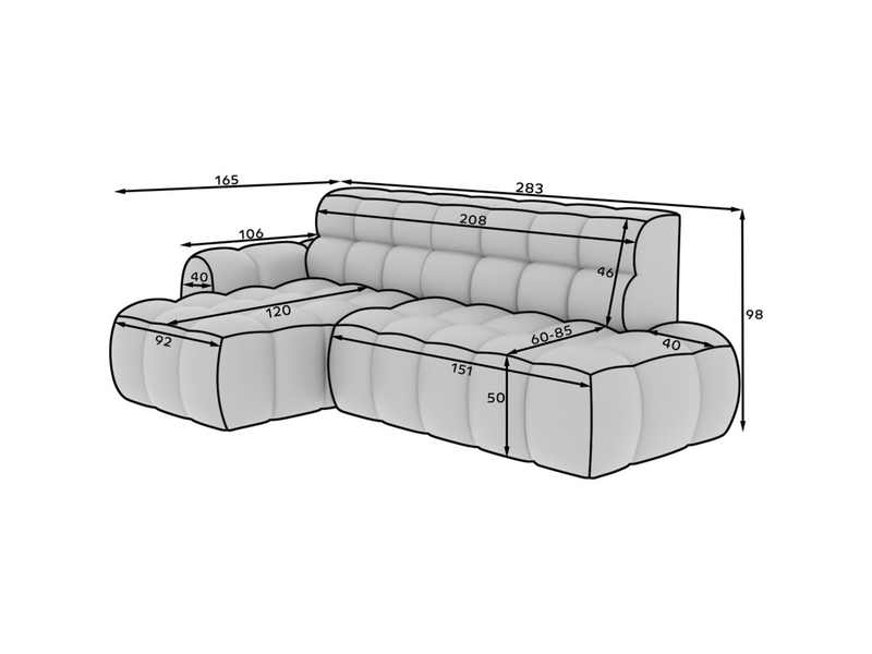  Canapé d'angle convertible bulla 3 places vert émeraude angle gauche – tissu bouclette avec extension d'assise électrique  - Conforama C