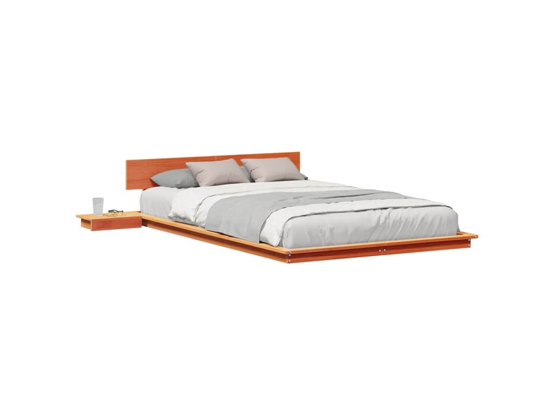  Lit double- lit adulte -  cadre de lit marron 135 x 190 cm bois  - Conforama A