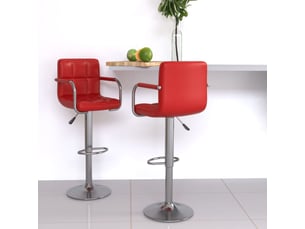 Lot de 2 tabouret de bar, chaise de bar rouge bordeaux similicuir shl302