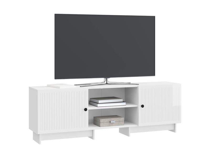  Meuble tv - banc tv - meuble de rangement 150 x 31 x 50 cm blanc brillant bois d’ingénierie  - Conforama C