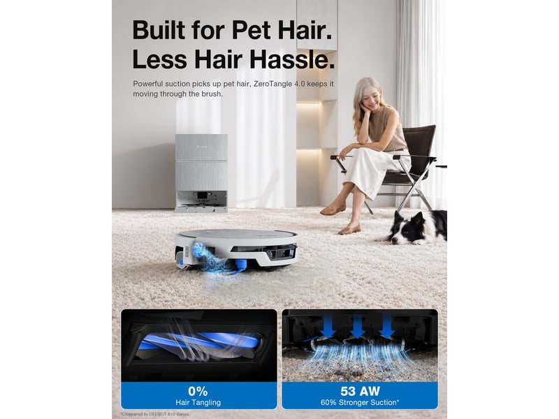  ECOVACS DEEBOT X12S Pro Omni Set Robot Aspirateur Laveur, 27000Pa, OZMO Roller 3.0,FocusJet,YIKO 3.0 27000Pa, FocusJet, YIKO 3.0 - Conforama D