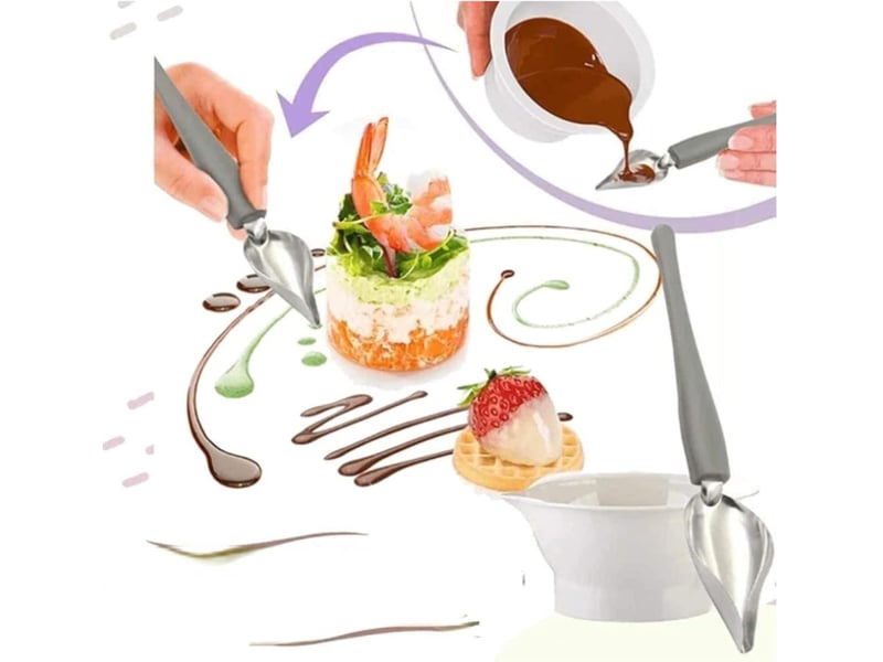Cuillères décoratives stylo,cuillère à dessin de cuisine,cuillère à chocolat gâteau en acier inoxy,cuillère décorative,cuillères à crayons - Conforama D