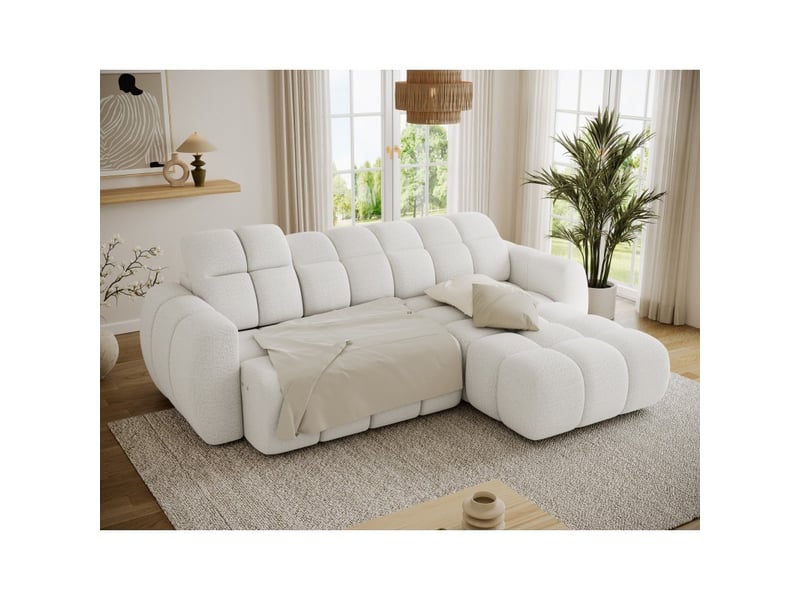  Canapé d'angle électrique fanoti 3 places beige – angle droit – version 2  - Conforama C