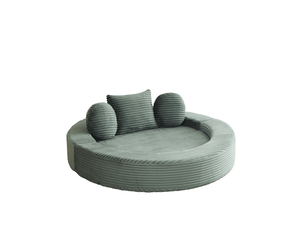 Canapé-lit 4-en-1 1 place 180 x 92 x 84 cm – vert – convertible en banquette et lit de jour rond