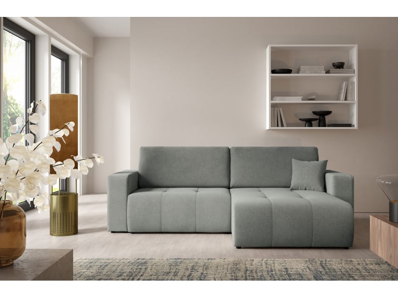 Canapé d'angle convertible molinio l gris clair - Conforama B