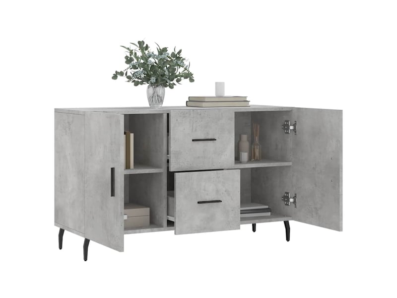  Buffet - bahut - meuble de rangement gris béton 100x36x60 cm bois d'ingénierie  - Conforama D