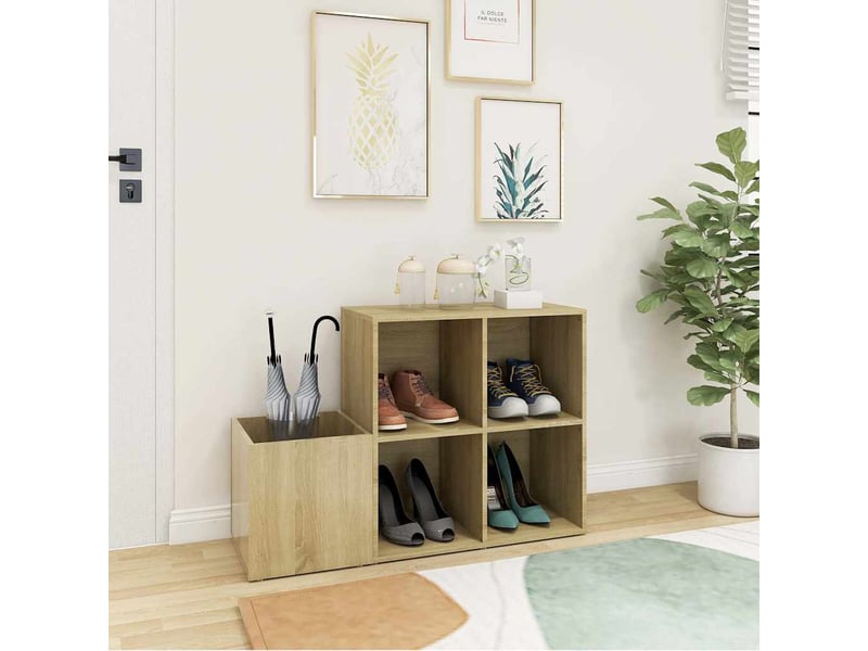  Meuble à chaussure, armoire à chaussures d’entrée chêne sonoma bois ingénierie  - Conforama C