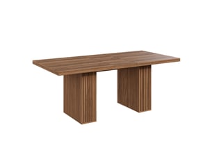 Table à manger extensible 150190 x 90 cm mdf noyer, 2 caissons de rangement intégrés, style scandinave, 6 à 8 couverts