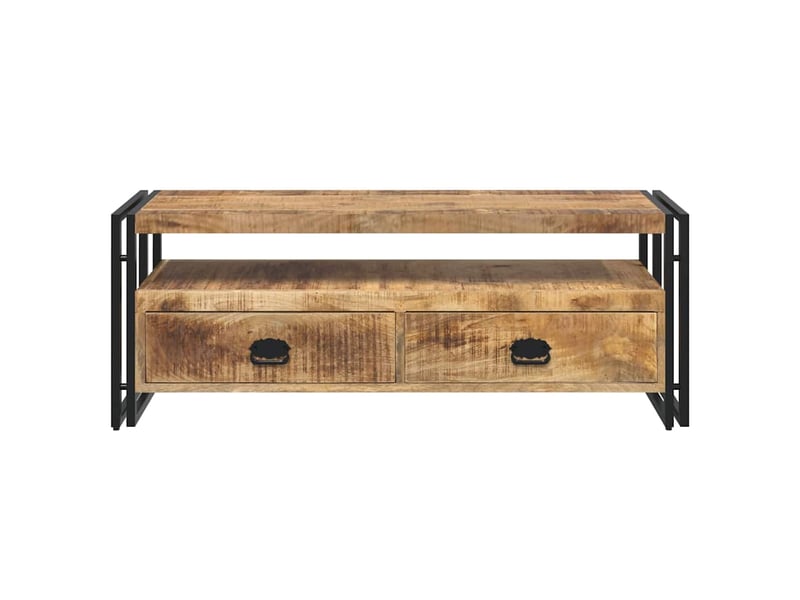  Meuble tv - banc tv - meuble de rangement 120x35x45 cm bois solide de manguier  - Conforama E