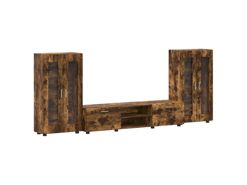  Ensemble meuble tv - banc tv - meuble de rangement florin 3 pcs chêne fumé bois d'ingénierie  - Conforama A