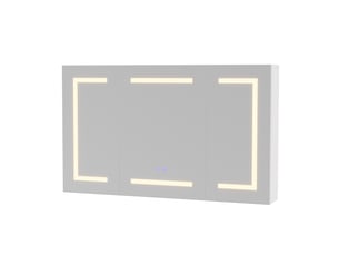 Armoire de toilette miroir avec led, 2 usb,100 x 60 x 13,5 cm ,antibuée,meuble salle de bain rangement,3 portes,fixation murale