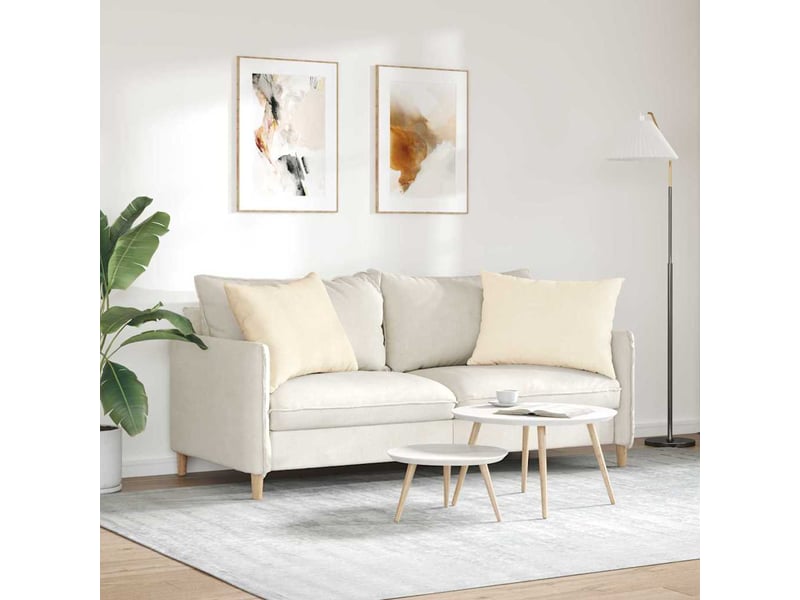 Lot de 2 coussins de canapé, coussins décoratifs crème 70 x 50 cm cf59053 - Conforama D