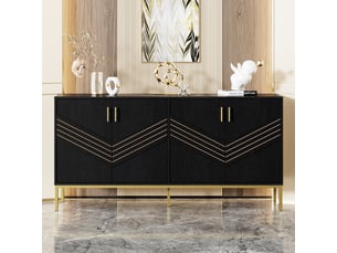 Buffet 4 porte(s) - 160 cm coloris noir
