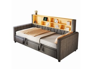 Lit gigogne 90x190/200 cm OMNIGLINT TRADING LTD coloris gris