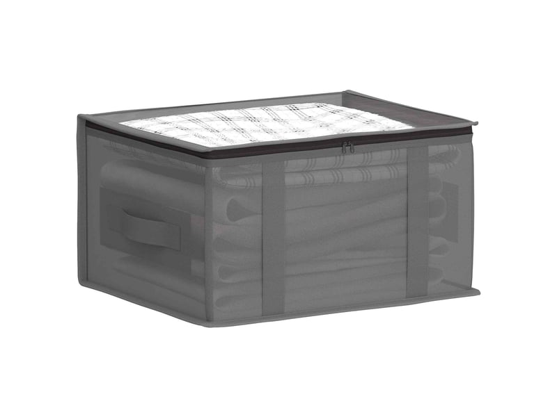  Boîte de rangement avec fenêtre transparente anthracite shl31428  - Conforama C