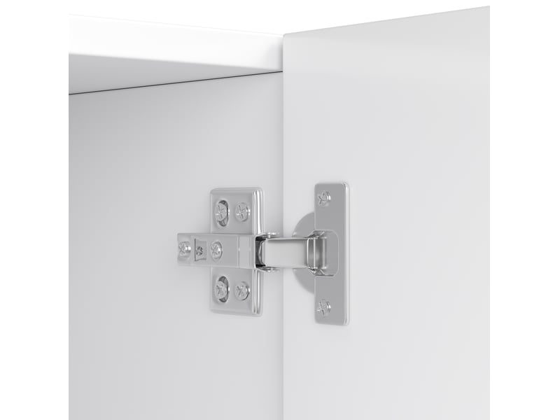  Buffet 90,5x34x135,5 cm, avec rangement en panneaux de particules, style moderne, meuble de rangement, coloris blanc  - Conforama E