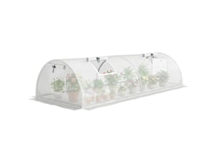 Serre tunnel en aluminium avec fenêtre en filet, résistante aux uv, film plastique, 200 x 80 x 45 cm, blanche