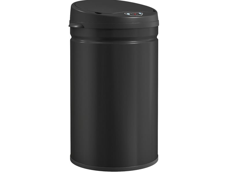  Poubelle à capteur 30 l en acier inoxydable noir avec fermeture douce  - Conforama A