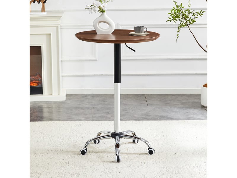  Table basse table haute réglable 70cm nussbaum nussbaumfarbener – hauteur ajustable et roulettes  - Conforama E
