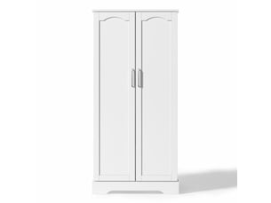 Buffet compact 60x35x128 cm idéal petites cuisines avec double porte et rangements
