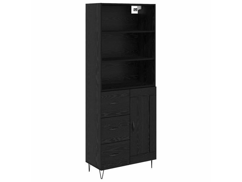 Buffet - haut armoire 2 pc chêne noir 69,5 x 34 x 180 cm - Conforama A