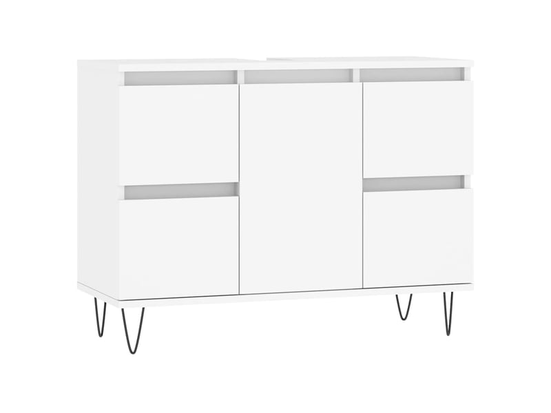  Armoire de salle de bain, meuble de rangement blanc 80x33x60 cm bois d'ingénierie shl3759  - Conforama A